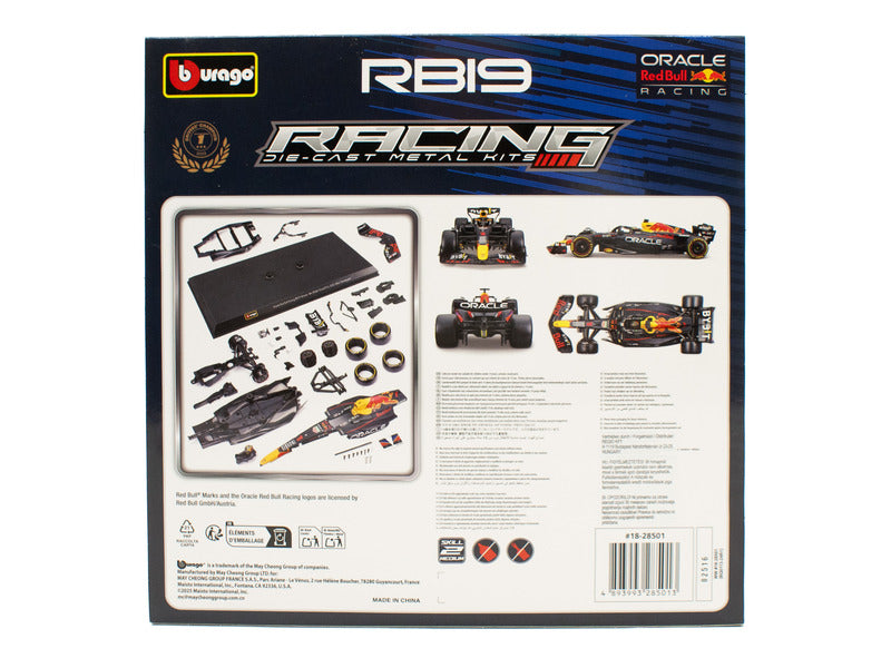Modelová stavebnice Red Bull Racing, bburago, Max Verstappen, číslo 1, RB19