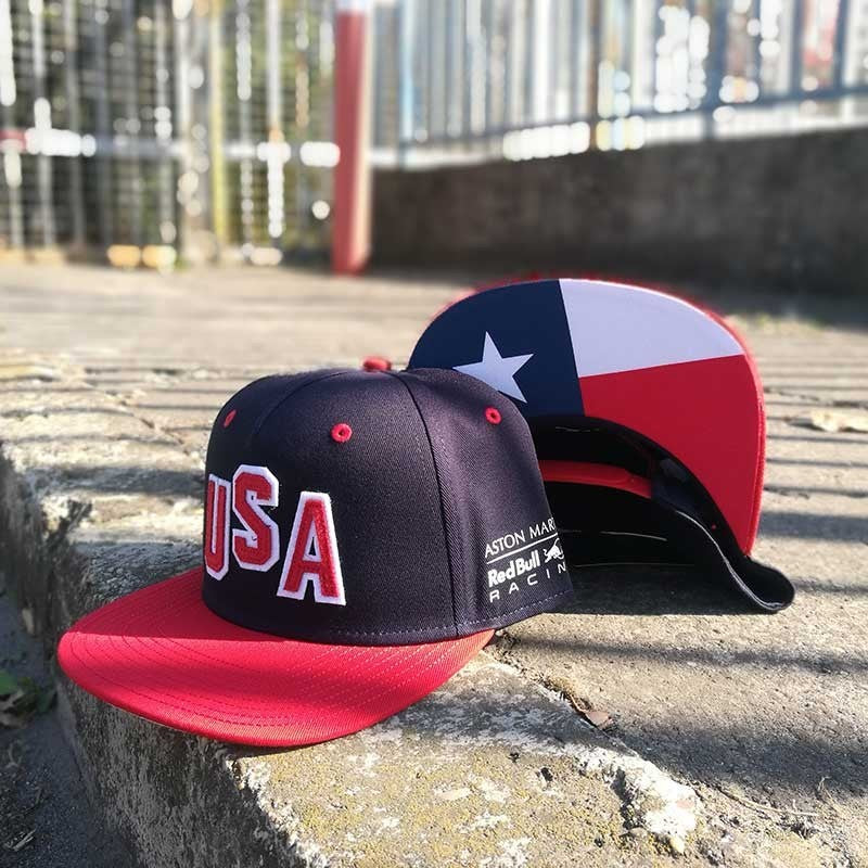 Kšiltovka Red Bull Flatbrim, GP USA, pro dospělé, modrá, 2018 - FansBRANDS®