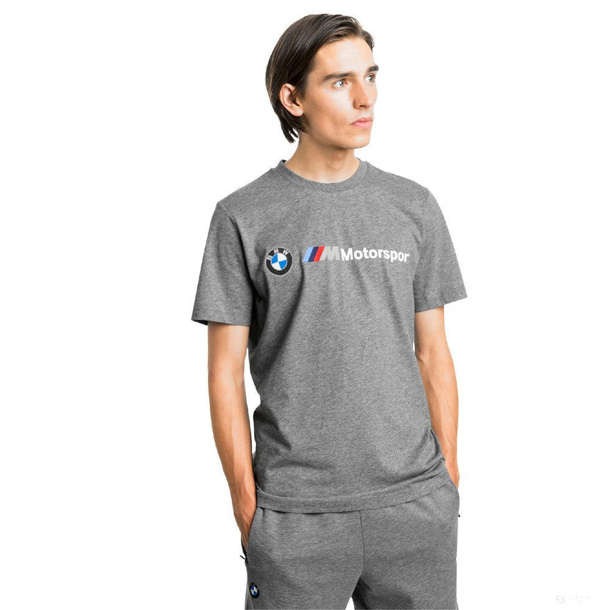 Tričko BMW, Puma BMW MMS Logo Kulatý Výstřih, Šedé, 2019
