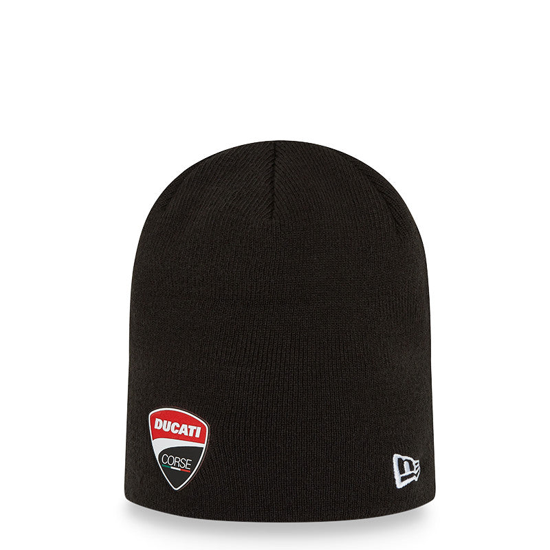 Ducati Čepice beanie, gumové logo, New Era, Černá