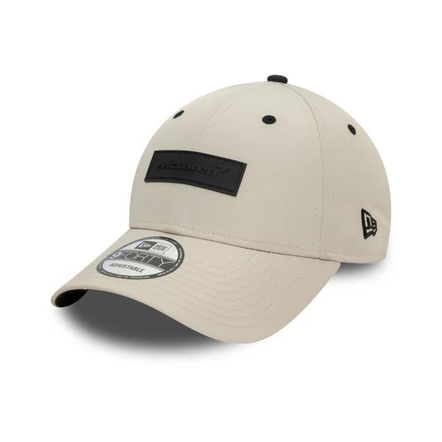 McLaren-Cap, New Era, Gummilogo, grau