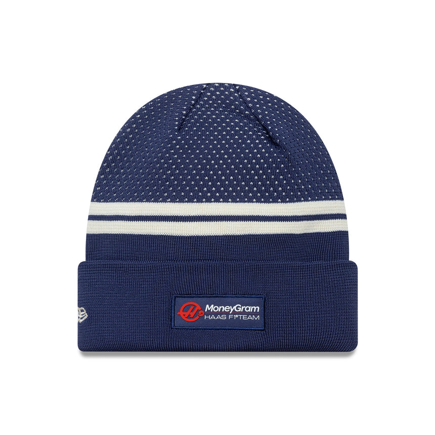 Haas beanie, pletená Čepice s manžetou, navržená, New Era, modrá