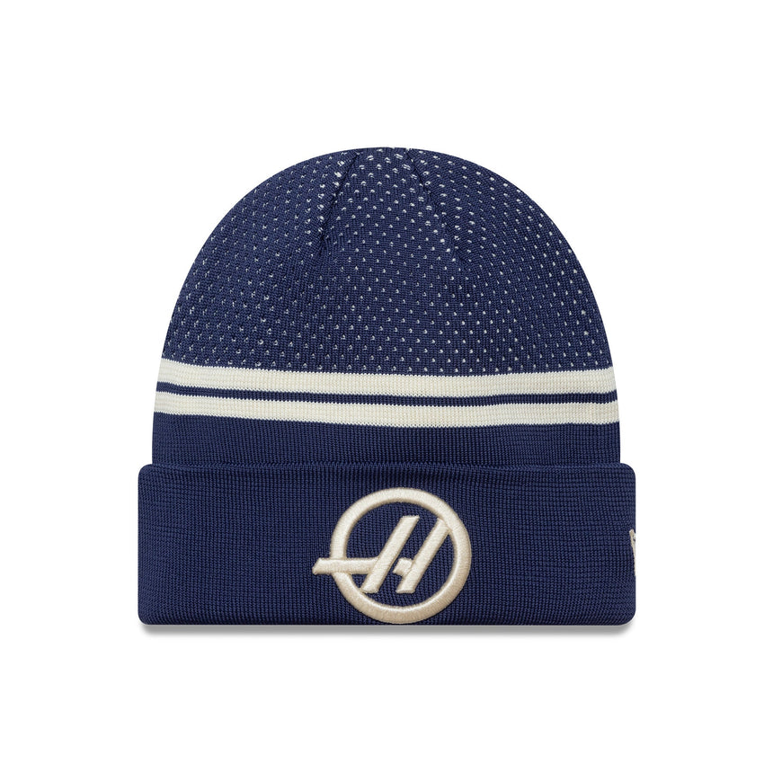 Haas beanie, pletená Čepice s manžetou, navržená, New Era, modrá