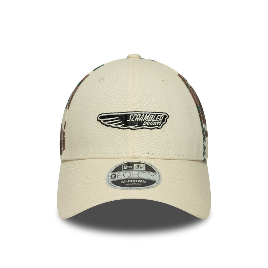 Ducati Kšiltovka, Scrambler camo, New Era, 9FORTY, béžová