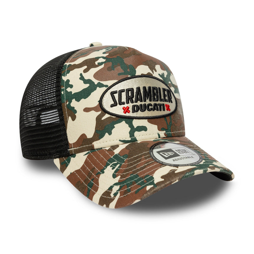 Ducati Čepice trucker, scrambler camo, New Era, 9FORTY, béžová
