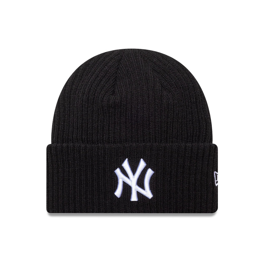 New York Yankees pletená čepice, široký lem, New Era, černá