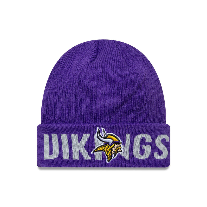 Čepice beanie Minnesota Vikings, s nápisovým logem, fialová