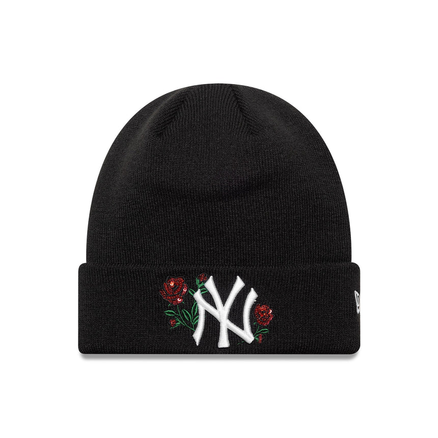 Čepice New York Yankees, flitrová růže, dámská Čepice New Era, Černá