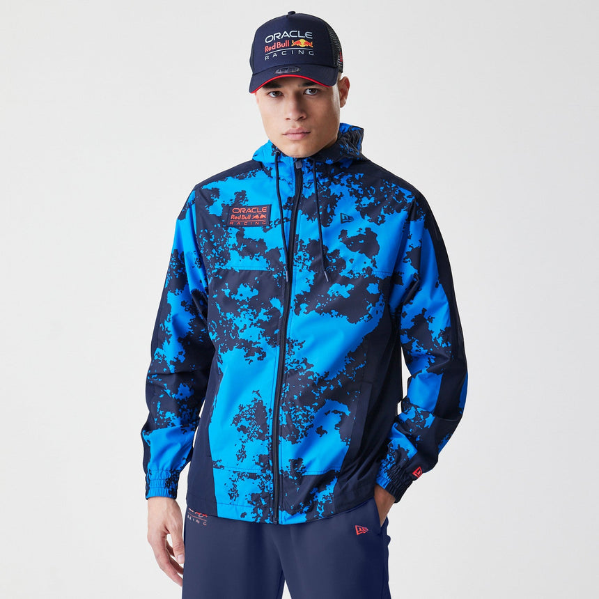 Red Bull Racing bunda, windrunner, New Era, kamufláž, modrá