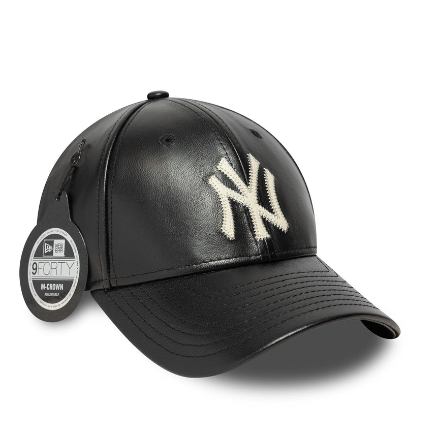 Čepice New York Yankees, kůže, New Era, 9FORTY, mc, Černá
