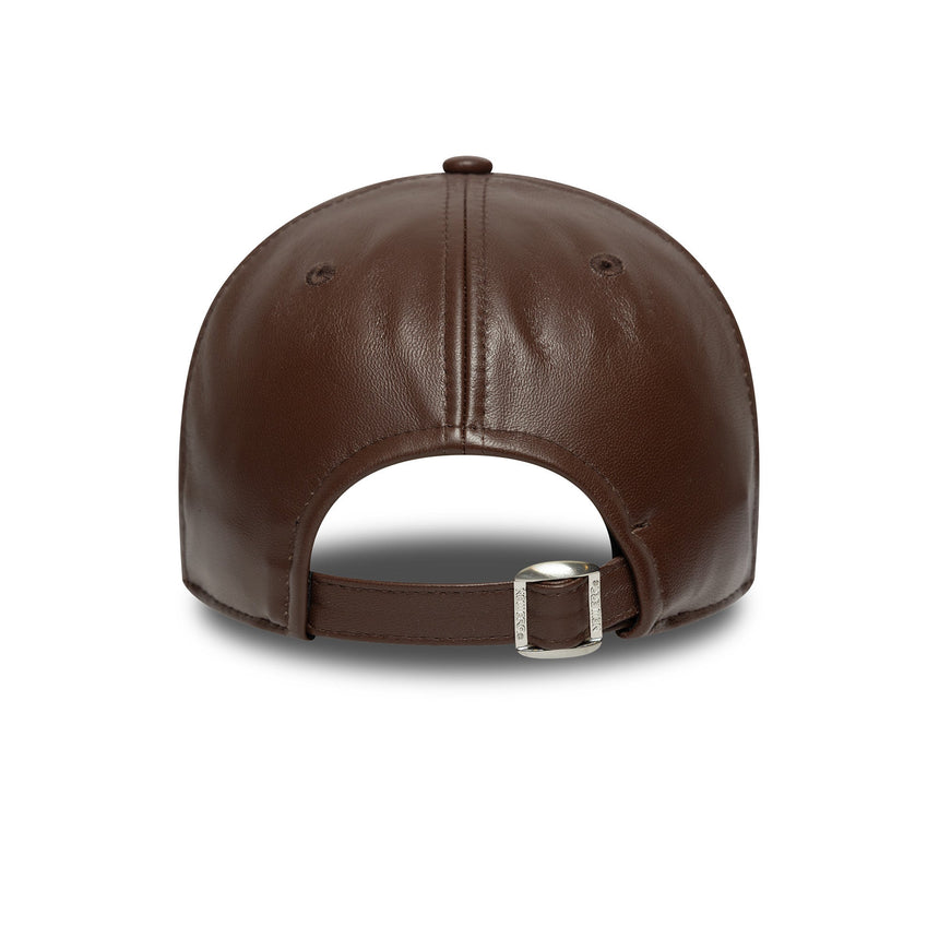 Kšiltovka New York Yankees, kožená, New Era, 9FORTY, jednobarevná, hnědá