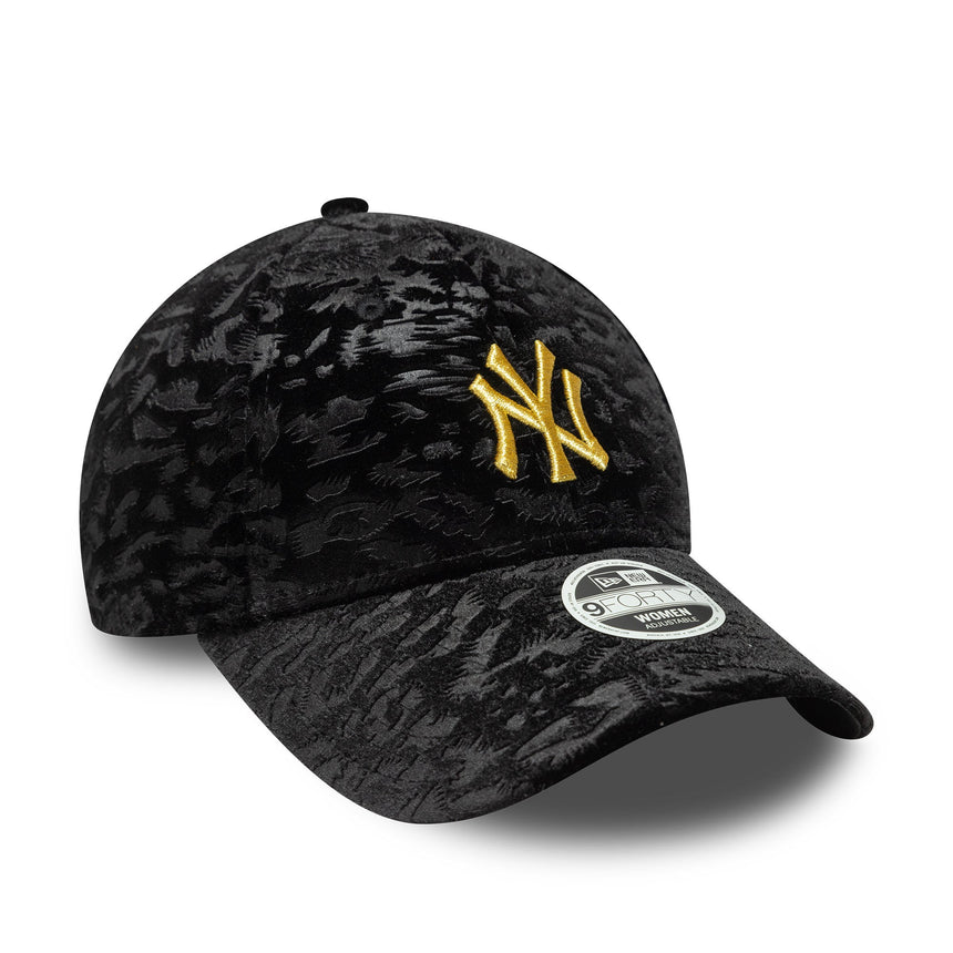 Čepice New York Yankees, leopardí velúr, 9FORTY, pro ženy, Černá