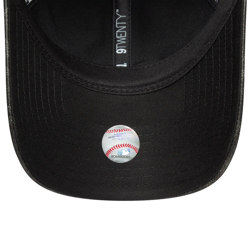 Čepice New York Yankees, PU nošená, New York Yankees, 9TWENTY, jednobarevná, Černá