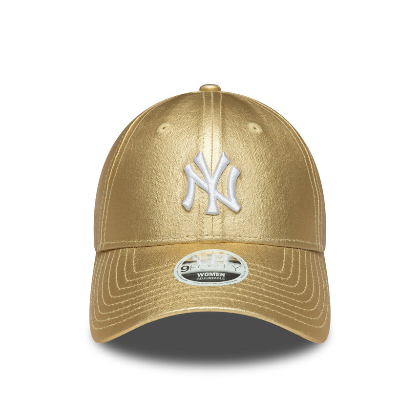 Kšiltovka New York Yankees, kovový připínací odznáček, New Era, 9FORTY, pro ženy, zlatá