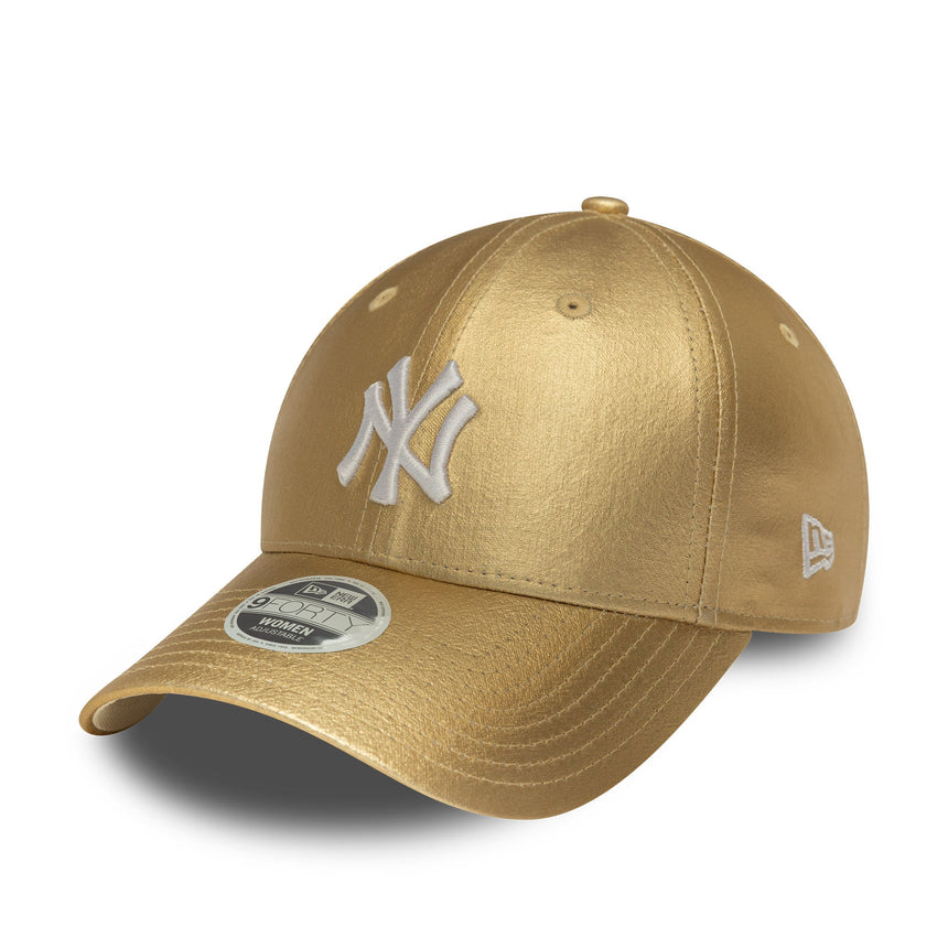Kšiltovka New York Yankees, kovový připínací odznáček, New Era, 9FORTY, pro ženy, zlatá