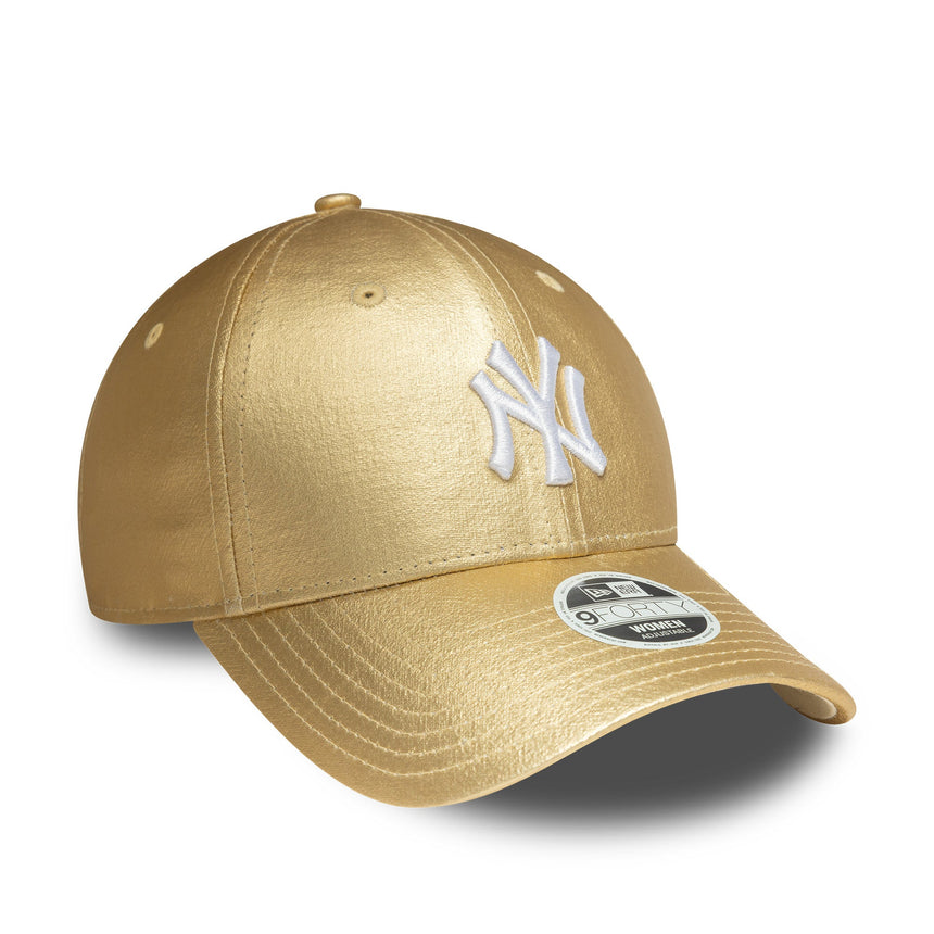 Kšiltovka New York Yankees, kovový špendlík, New Era, 9FORTY, pro ženy, zlatá