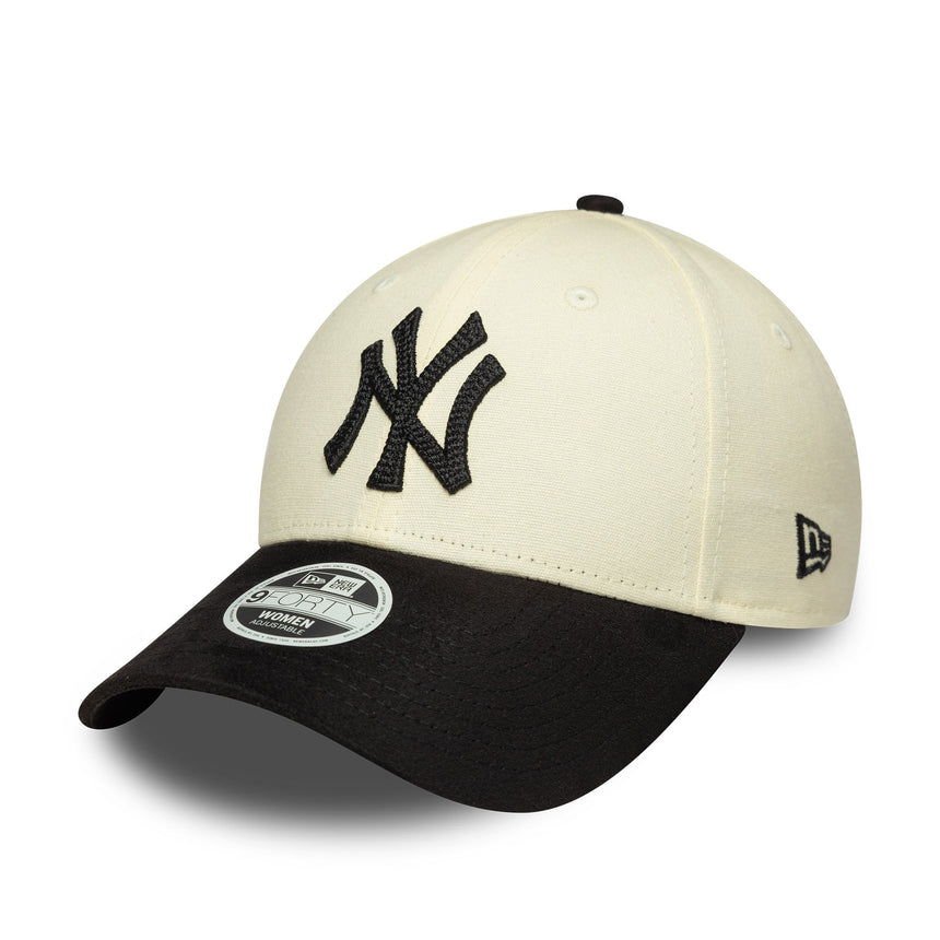 kšiltovka New York Yankees, umělý semiš, New Era, 9FORTY, béžovo-černá