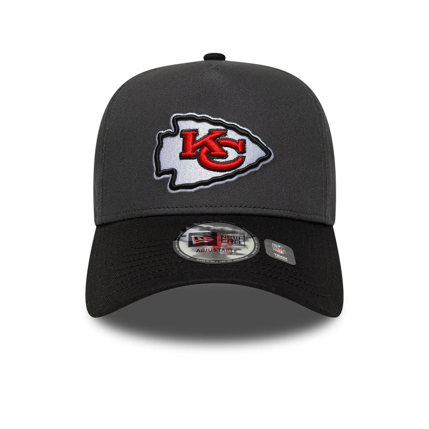 Čepice Kansas City Chiefs, bezvadný odznáček, New Era, 9FORTY, šedá
