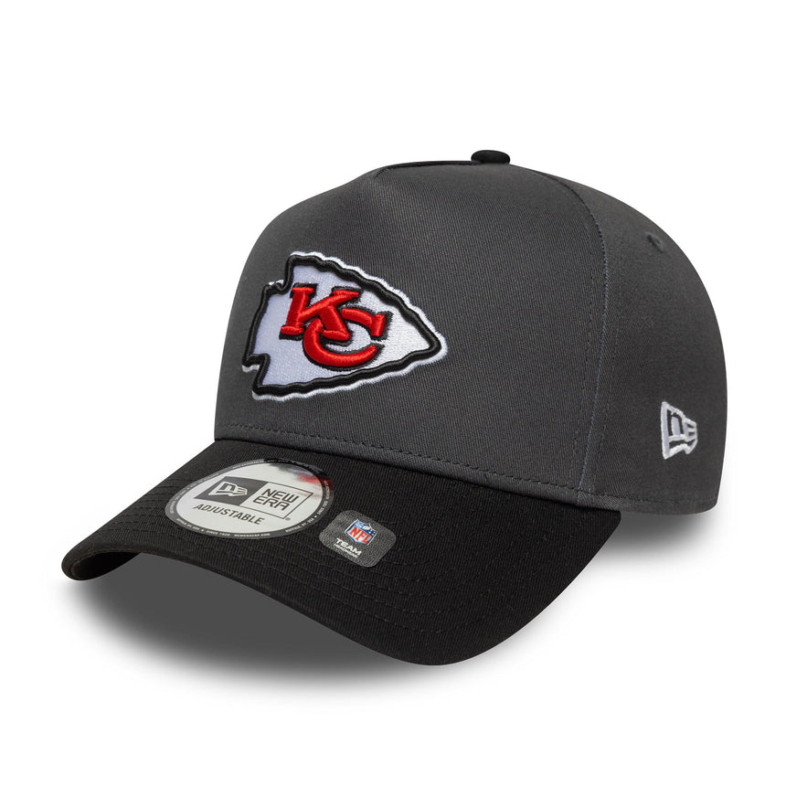 Čepice Kansas City Chiefs, bezvadný odznáček, New Era, 9FORTY, šedá