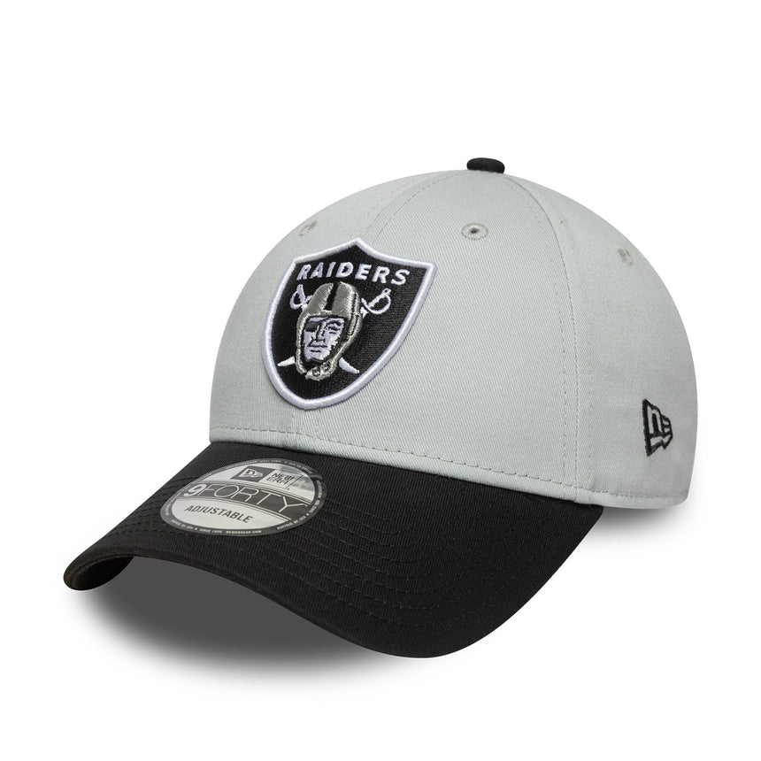 Kšiltovka Las Vegas Raiders, dvoubarevný pin, New Era, 9FORTY, boční nášivka, černobílá