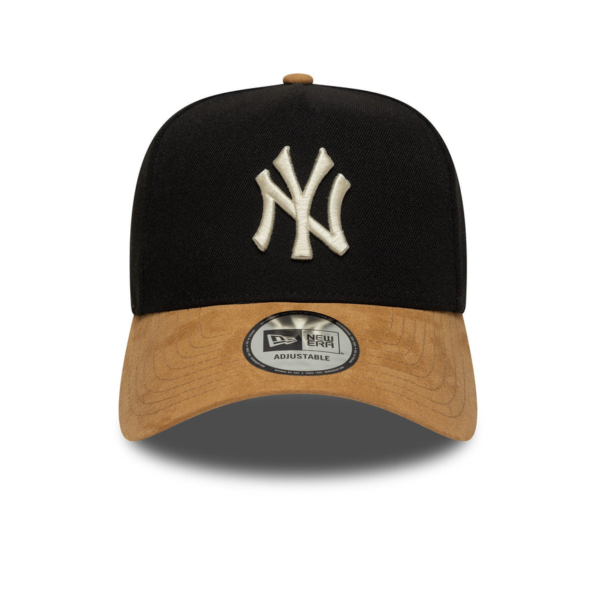 kšiltovka New York Yankees, semišový kšilt, A-frame, 9FORTY, černá
