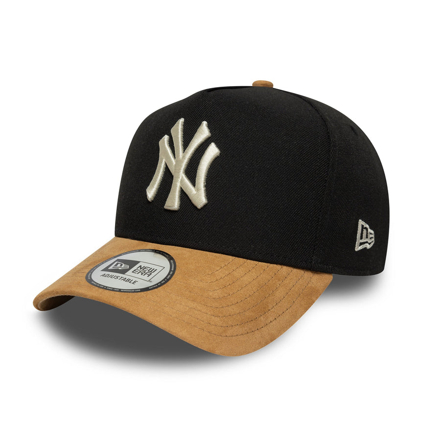 kšiltovka New York Yankees, semišový kšilt, A-frame, 9FORTY, černá