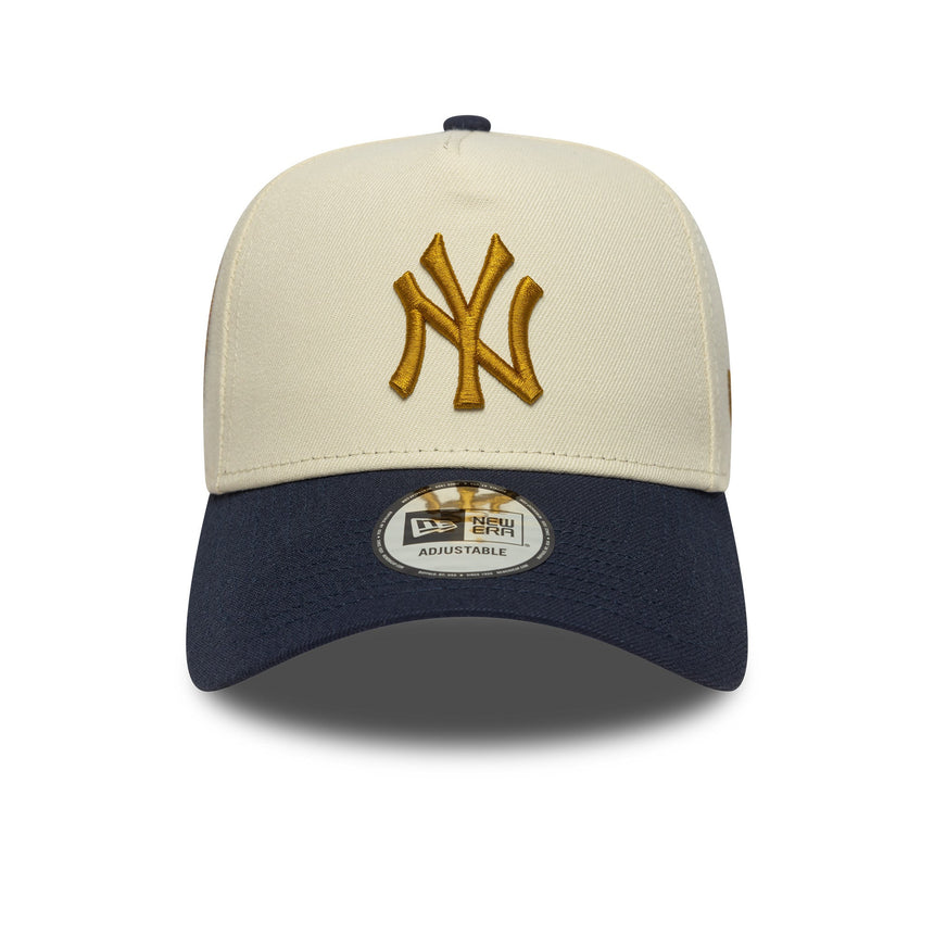 Kšiltovka New York Yankees, nášivka, New Era, 9FORTY, A-frame, béžová