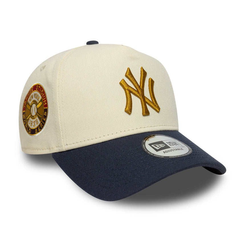 Kšiltovka New York Yankees, nášivka, New Era, 9FORTY, A-frame, béžová