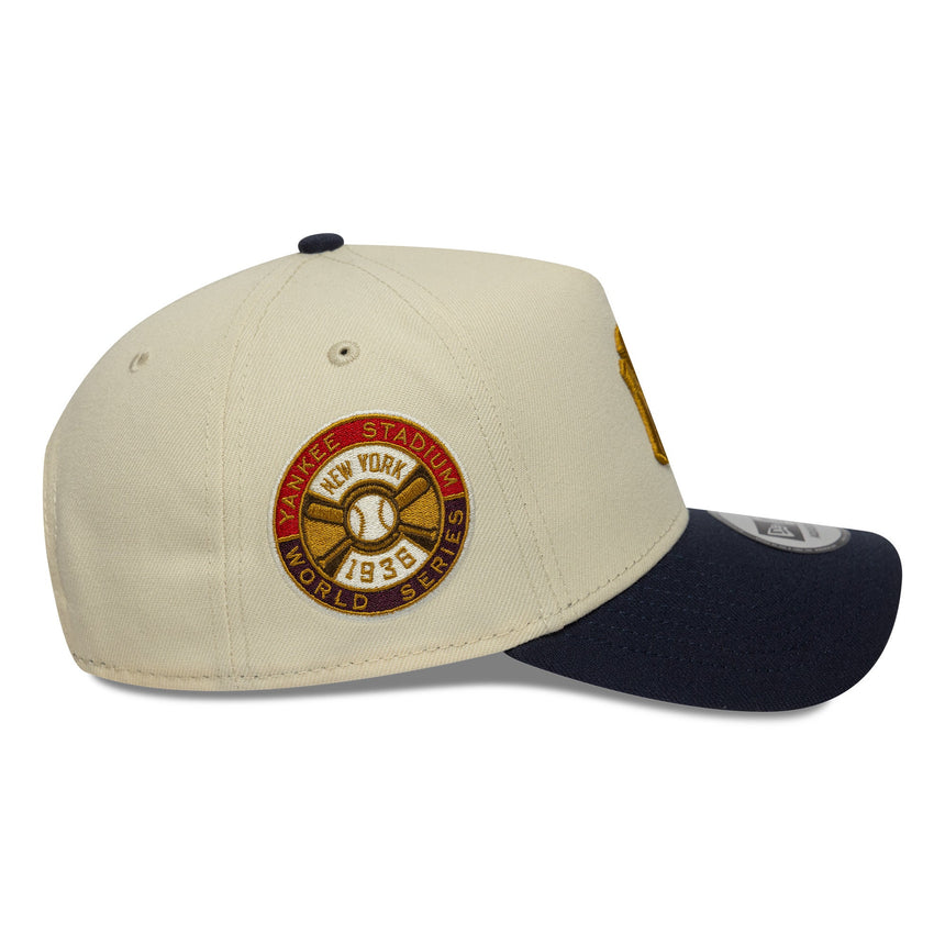 Kšiltovka New York Yankees, nášivka, New Era, 9FORTY, A-frame, béžová