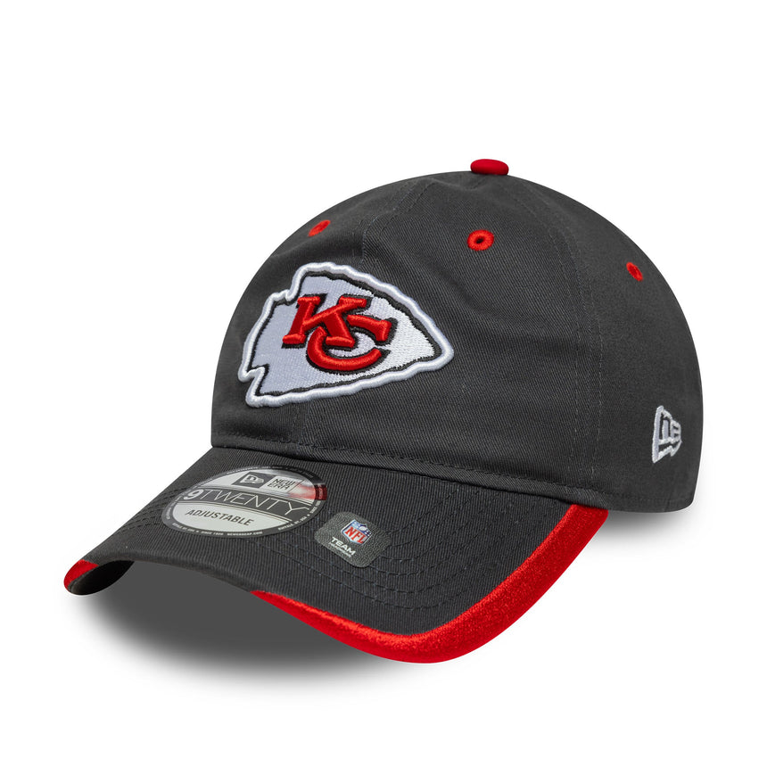 Čepice Kansas City Chiefs, odznáček týmu, New Era, 9TWENTY, jednobarevná, šedá