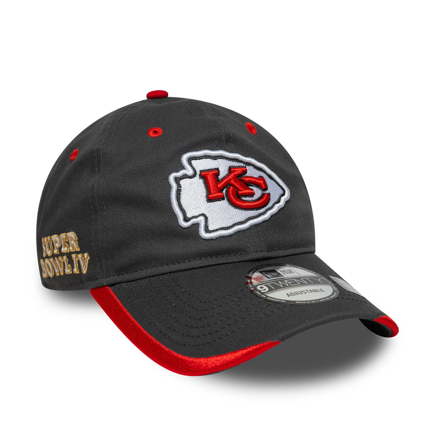 kšiltovka Kansas City Chiefs, týmový odznáček, New Era, 9TWENTY, jednobarevná, šedá