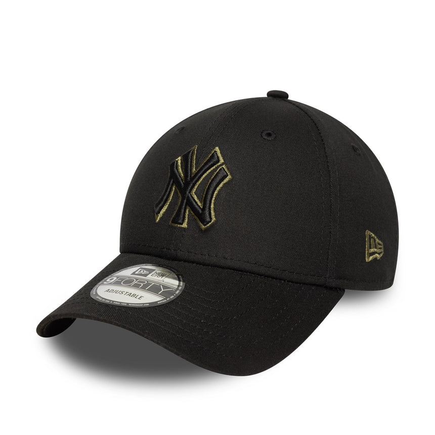 Čepice New York Yankees, TEAM OUTLINE, New Era, 9FORTY, obrys, Černá
