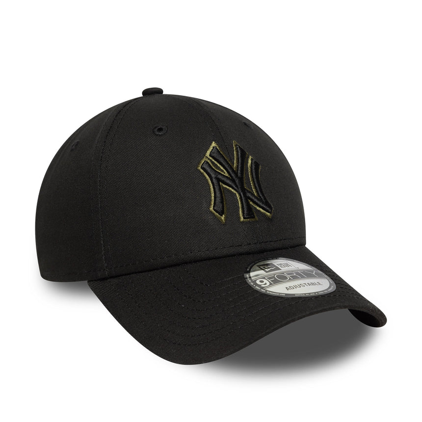 Čepice New York Yankees, TEAM OUTLINE, New Era, 9FORTY, obrys, Černá