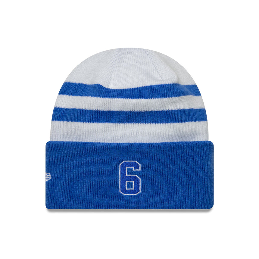 Visa RB pletená čepice, tým, Isack Hadjar, pletená manžeta, New Era, vícebarevná