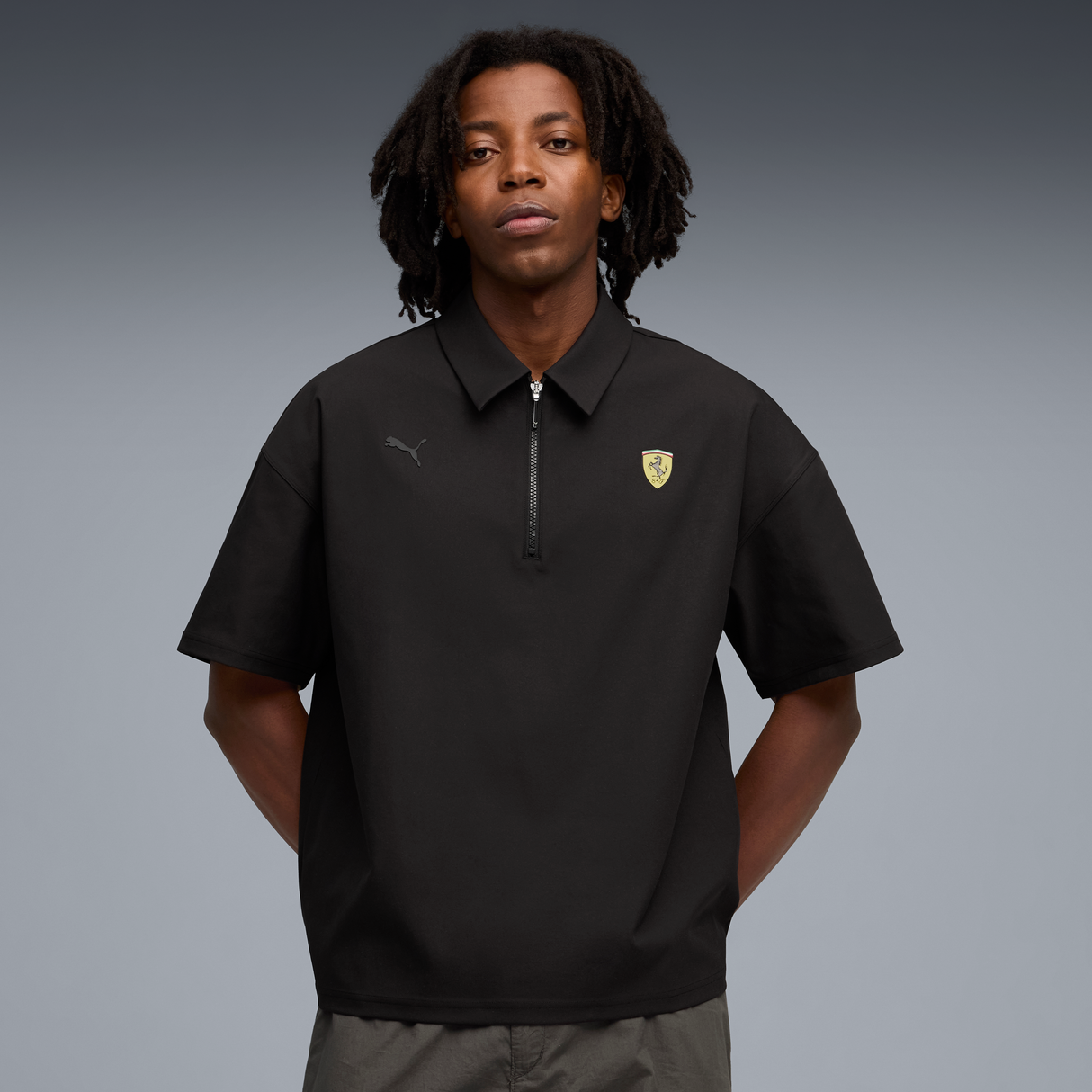 Ferrari polokošile s límečkem, Puma, prémiová, černá 🔥