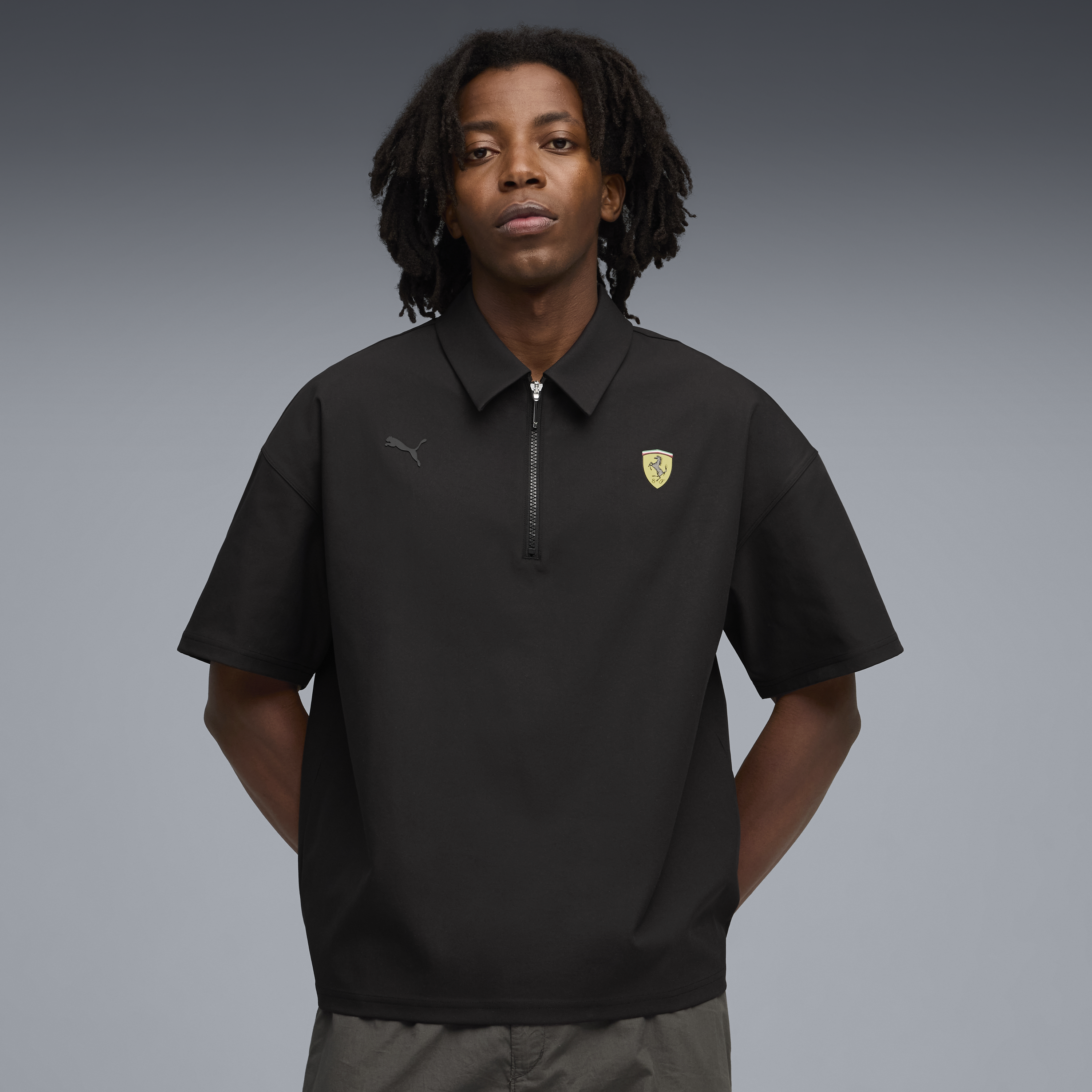 Ferrari polokošile s límečkem, Puma, prémiová, černá 🔥