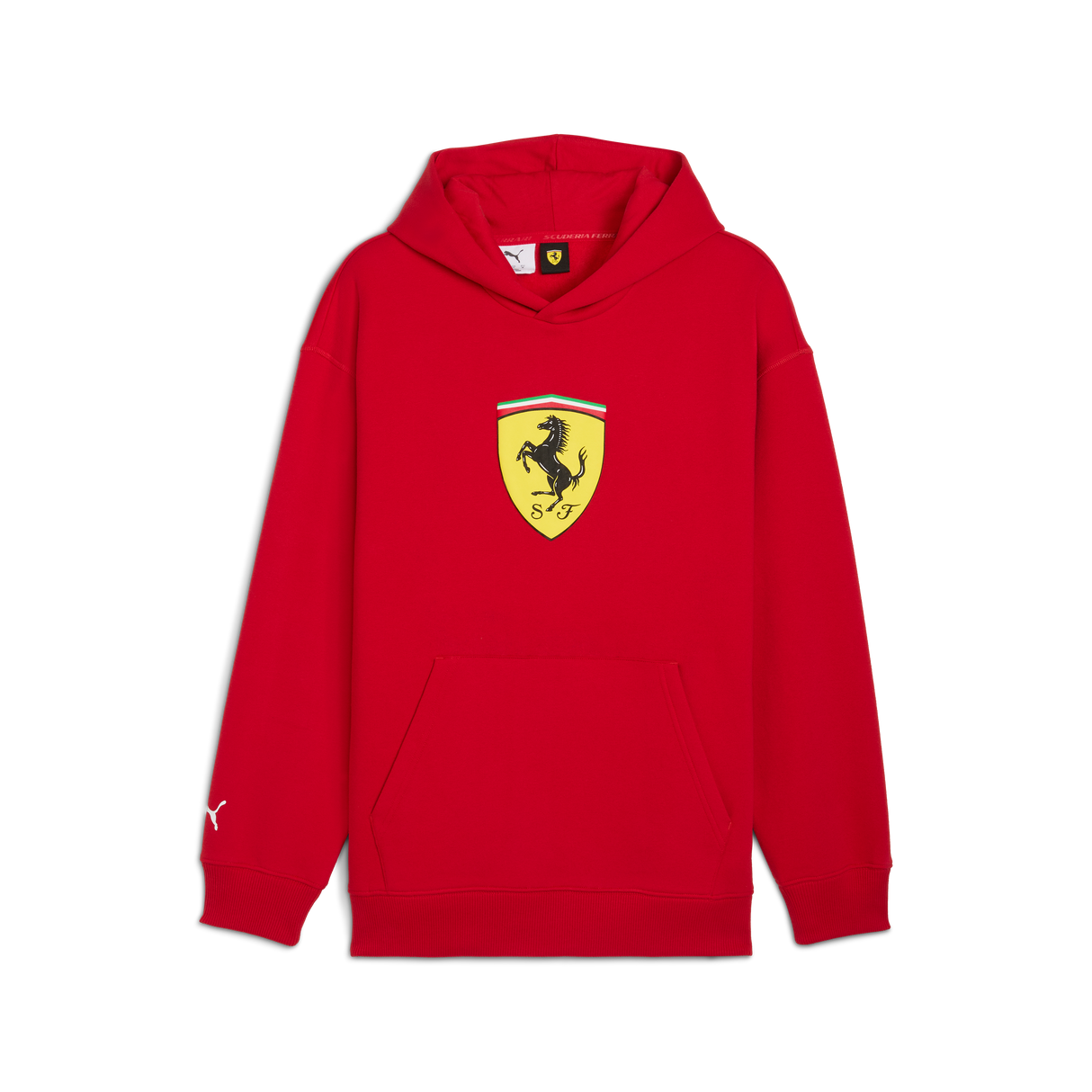 Ferrari mikina s kapucí, Puma, sportovní oblečení, s logem štítu, červená 🔥