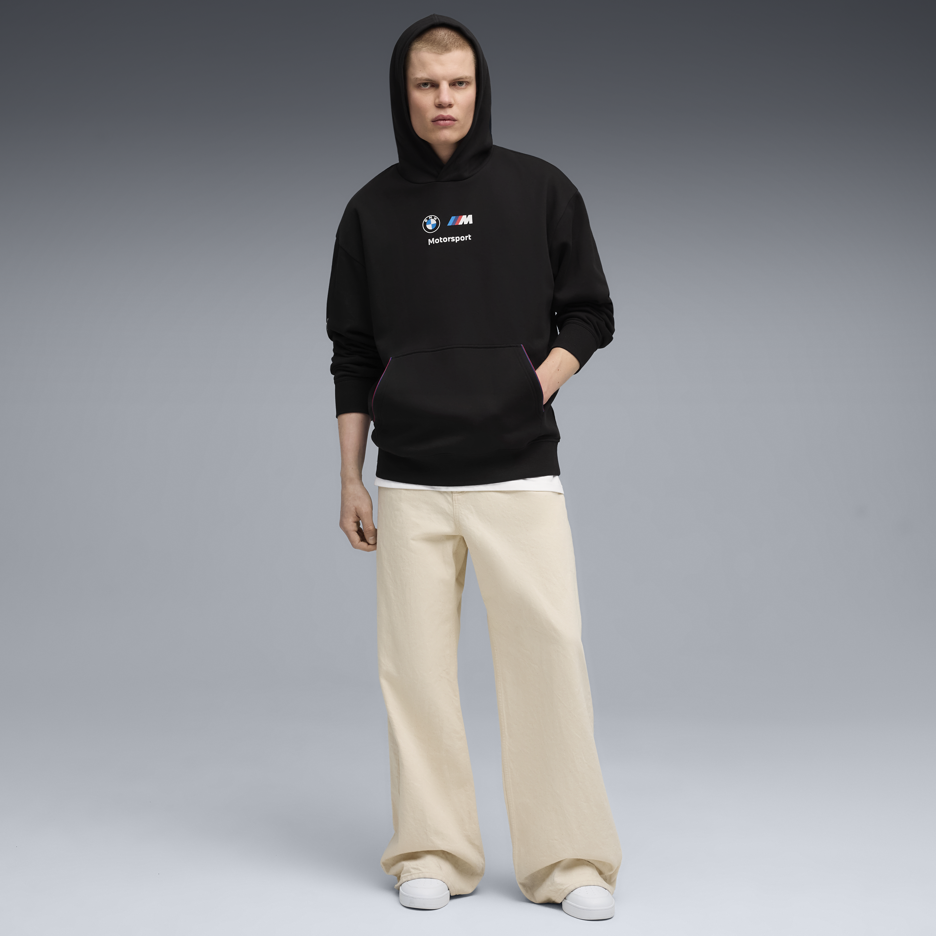 BMW Polární Mikina s kapucí, Puma, MMS, essential+, černá 🔥