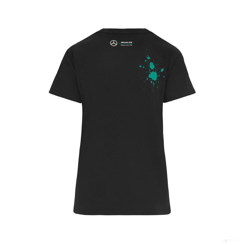 Dámské tričko Mercedes Lewis Hamilton, LEWIS #44, černé, 2022 - FansBRANDS®