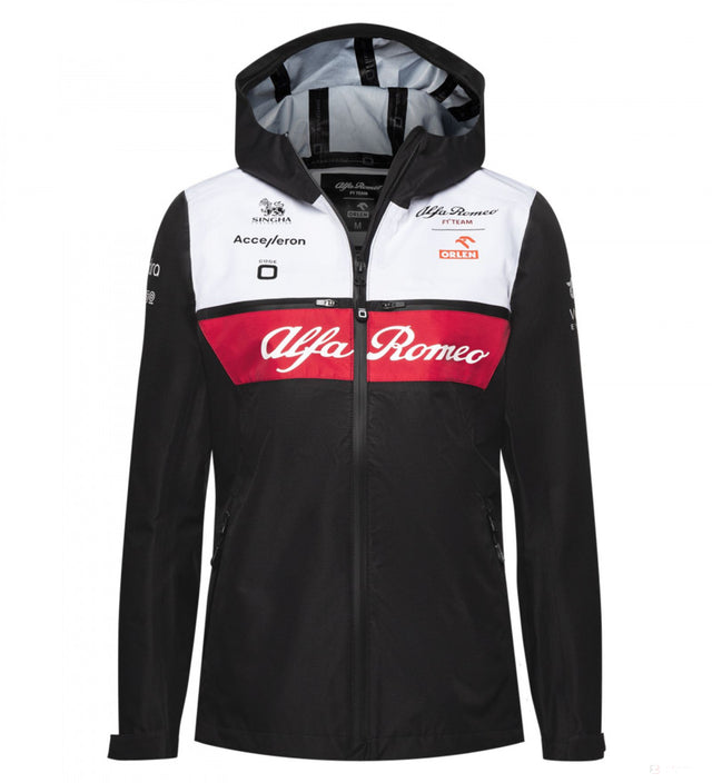 Dámská týmová bunda do deště Alfa Romeo, černá, 2022 - FansBRANDS®
