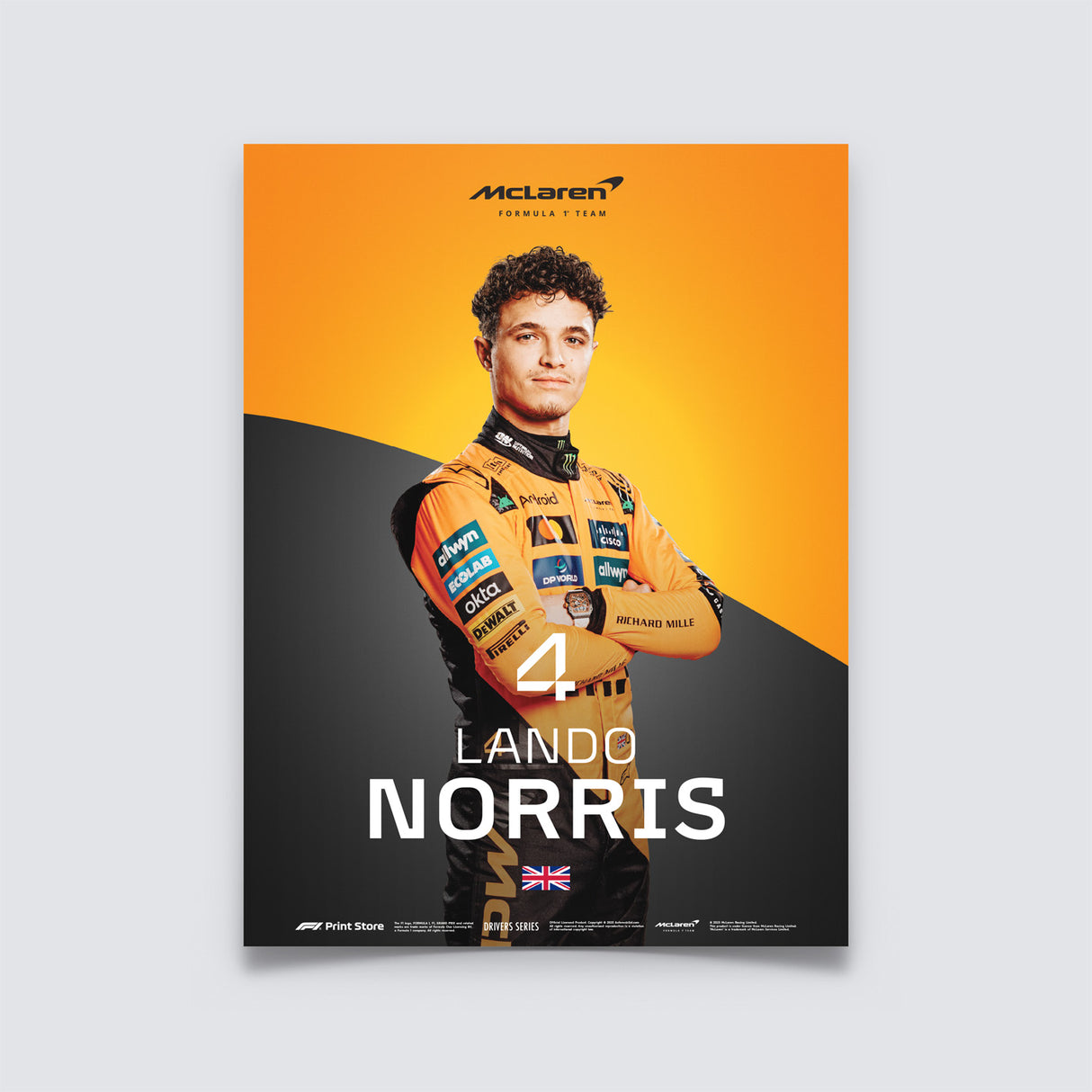 F1 Print – Lando Norris plakát (A3 velikost)