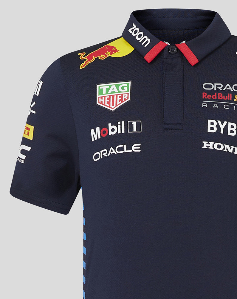 Red Bull tričko s límečkem, Castore, týmové, dětské, modrá, 2024 - FansBRANDS®