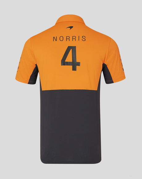 McLaren tričko s límečkem, Castore, Lando Norris, oranžový - FansBRANDS®