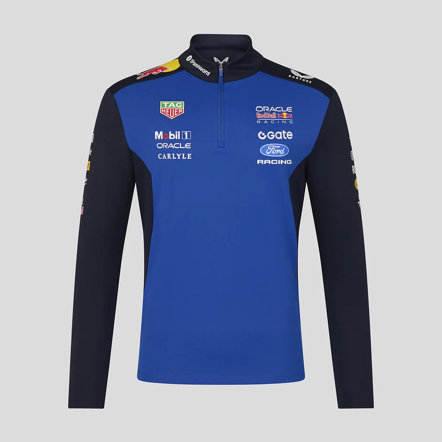 Red Bull mikina s krátkým zipem (quarter zip), modrá