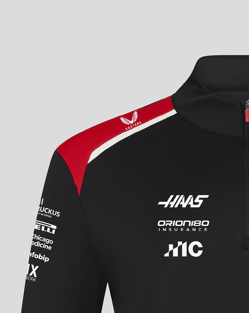 Haas F1 mikina se zipem po čtvrtině, týmová, černá