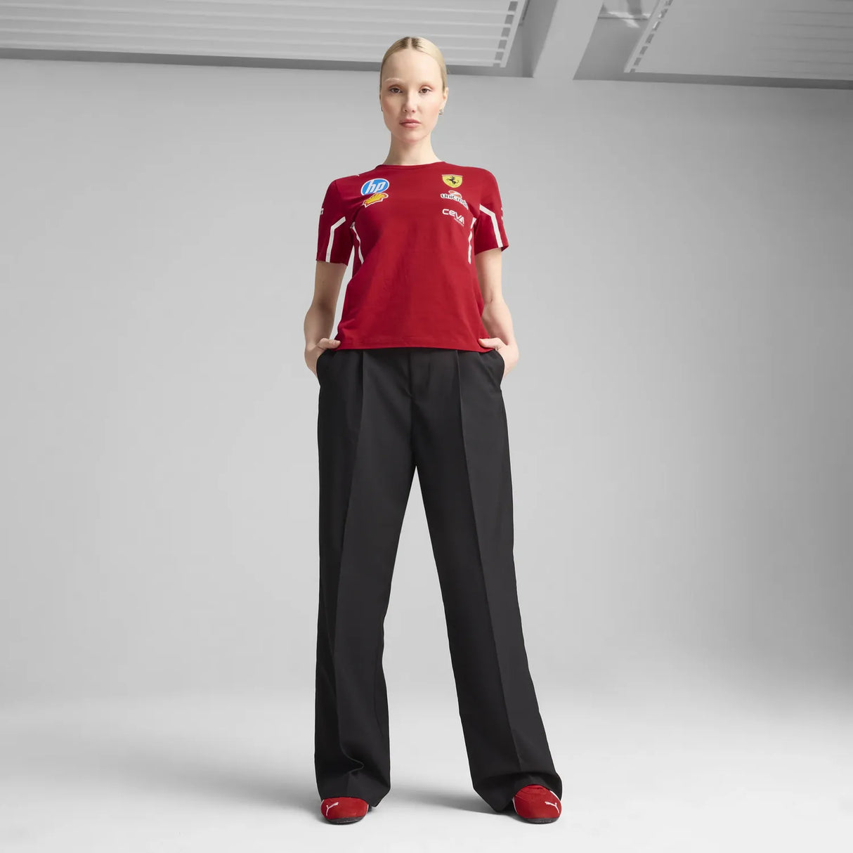 Scuderia Ferrari Team Damen-T-Shirt mit Rundhalsausschnitt 🔥