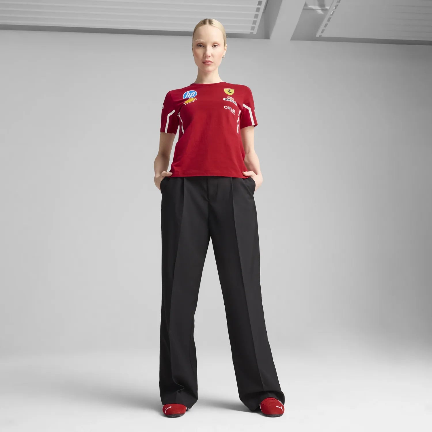 Scuderia Ferrari Team Damen-T-Shirt mit Rundhalsausschnitt 🔥