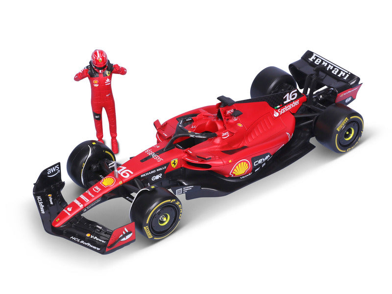 Ferrari modelové auto, SF-23, Charles Leclerc, 1:24, bburago, s pilotem