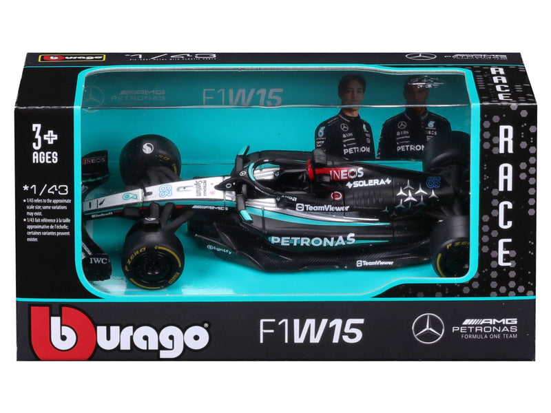 Mercedes modelové auto, bburago, George Russell, #63, 1:43, F1W15
