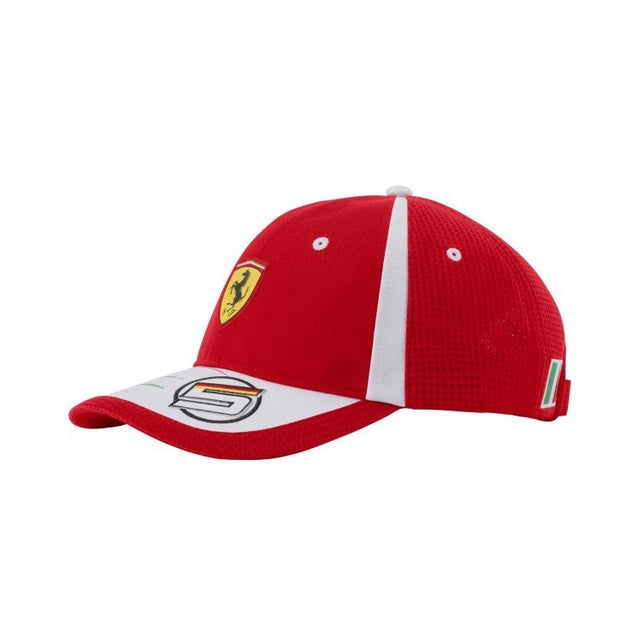 Baseballová čepice Ferrari, Sebastian Vettel, dospělý, červená, 2018 - FansBRANDS®